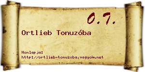 Ortlieb Tonuzóba névjegykártya